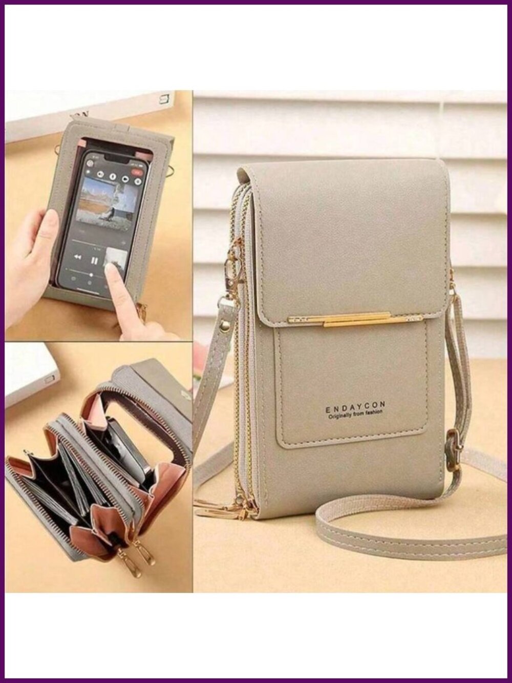 Multifunctional Crossbody Bag with Card Slots Phone Pouch Wallet